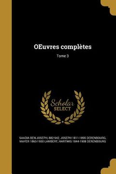 portada OEuvres complètes; Tome 3 (en Francés)