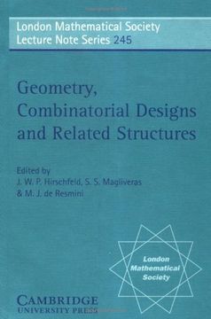portada Geometry, Combinatorial Designs and Related Structures Paperback (London Mathematical Society Lecture Note Series) (en Inglés)