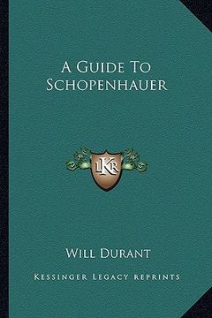 portada a guide to schopenhauer (in English)