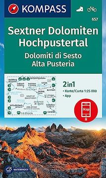 portada Kompass Wanderkarte 657 Sextner Dolomiten, Hochpustertal / Dolomiti di Sesto, Alta Pusteria 1: 25. 000