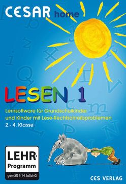 portada Cesar Home Lesen 1: Lernspiele zum Lese-Rechtschreiberwerb: Lernsoftware für Grundschulkinder und Kinder mit Lese-Rechtschreibproblemen. 2. Bis 4 Klasse. Für Windows Xp/Vista/7 (en Alemán)