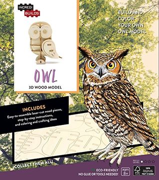 portada Incredibuilds. Owl 3d Wood Model (in English)