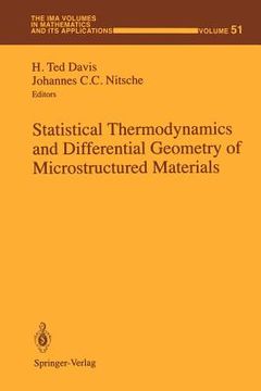 portada statistical thermodynamics and differential geometry of microstructured materials (en Inglés)