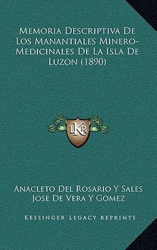 portada memoria descriptiva de los manantiales minero-medicinales de la isla de luzon (1890)