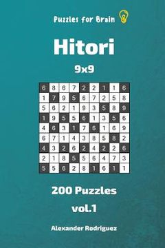 portada Puzzles for Brain - Hitori 200 Puzzles 9x9 vol. 1 (en Inglés)