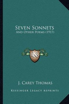 portada seven sonnets: and other poems (1917) (en Inglés)