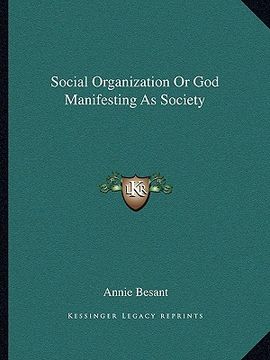 portada social organization or god manifesting as society (en Inglés)