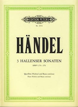 portada 3 Halle Sonatas for Flute (Violin) and Continuo: Hwv 374-376; Continuo Realized for Harpsichord/Piano (Cello Ad Lib.) (en Inglés)
