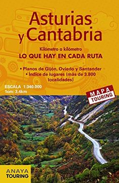 portada Mapa de carreteras Asturias y Cantabria (desplegable), escala 1:340.000 (Mapa Touring)