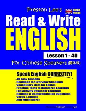 portada Preston Lee's Read & Write English Lesson 1 - 40 For Chinese Speakers (British Version) (en Inglés)