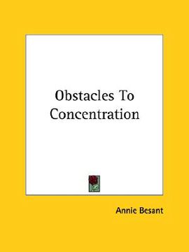 portada obstacles to concentration (en Inglés)