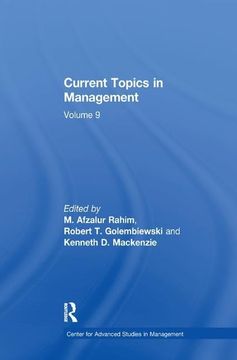 portada Current Topics in Management: Volume 9 (en Inglés)