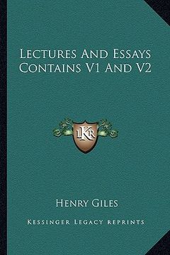 portada lectures and essays contains v1 and v2 (en Inglés)