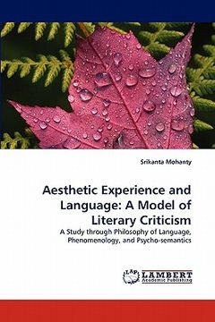 portada aesthetic experience and language: a model of literary criticism (en Inglés)