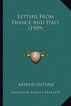 portada letters from france and italy (1909)