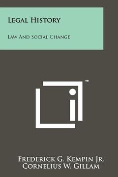 portada legal history: law and social change (en Inglés)