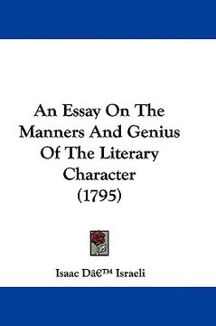portada an essay on the manners and genius of the literary character (1795)