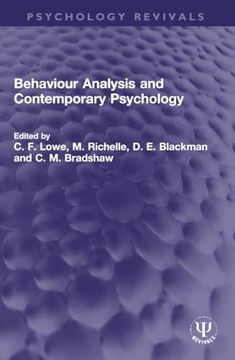 portada Behaviour Analysis and Contemporary Psychology (Psychology Revivals) (en Inglés)