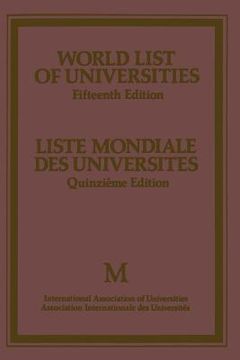 portada World List of Universities / Liste Mondiale Des Universites (en Inglés)