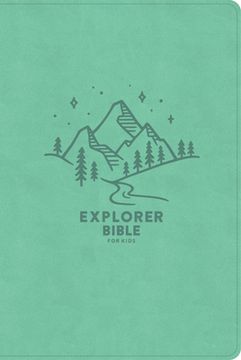 portada CSB Explorer Bible for Kids, Light Teal Mountains Leathertouch: Placing God's Word in the Middle of God's World (in English)