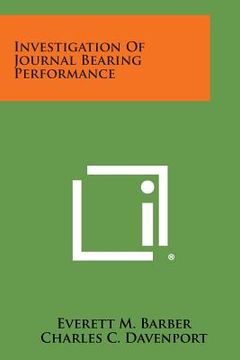 portada Investigation Of Journal Bearing Performance (en Inglés)