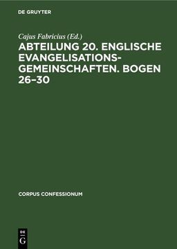 portada Abteilung 20. Englische Evangelisationsgemeinschaften. Bogen 26¿ 30 (en Alemán)
