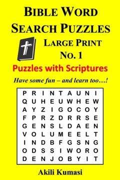 portada Bible Word Search Puzzles, Large Print No. 1: 50 Puzzles with Scriptures (Volume 1)