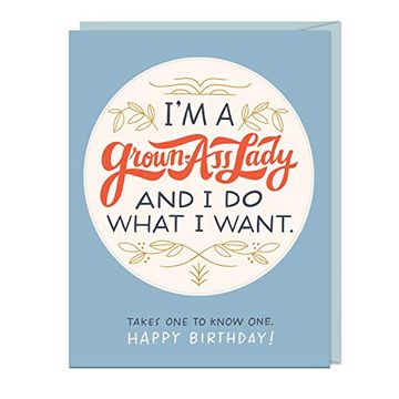 portada 6-Pack em & Friends im a Grown-Ass Lady Birthday Cards & Sticker Greeting Cards and Envelopes (en Inglés)