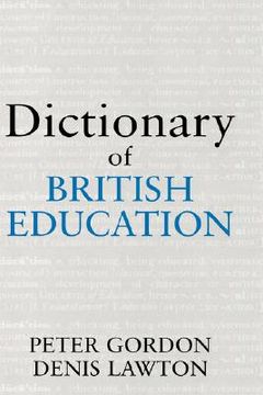 portada dictionary of british education (en Inglés)
