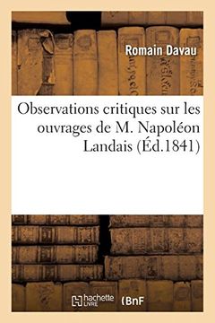 portada Observations Critiques sur les Ouvrages de m. Napoléon Landais (Langues) (en Francés)