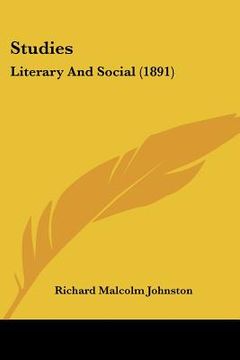 portada studies: literary and social (1891) (en Inglés)