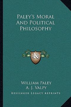 portada paley's moral and political philosophy (en Inglés)