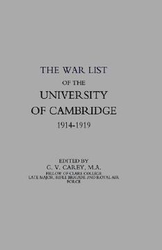 portada war list of the university of cambridge 1914-1918