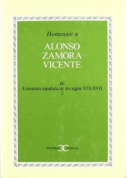 portada Homenaje Alonso Zamora Vicente Vo Iii T2 (in Spanish)