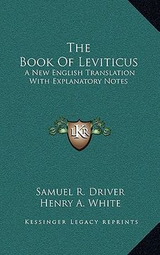 portada the book of leviticus: a new english translation with explanatory notes