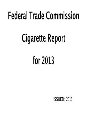 portada Federal Trade Commission Cigarette Report for 2013
