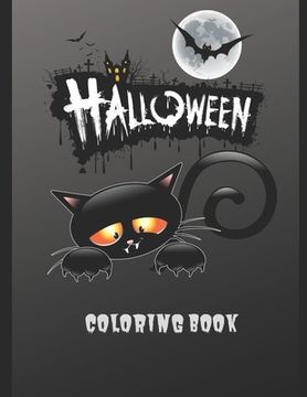 portada Halloween Coloring Book: Halloween Coloring Book, Black and White drawings and colored illustrations to be inspired! Funny Pumpkins, Witches, M