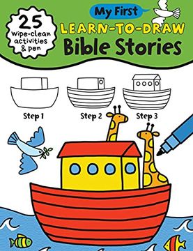 portada My First Learn-To-Draw: Bible Stories: Christian Coloring Book for Toddlers With 25 Wipe Clean Activities and Marker (my First Wipe Clean How-To-Draw) (en Inglés)