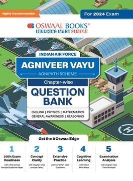 portada Oswaal Indian Air Force - Agniveer Vayu (Agnipath Scheme) Question Bank Chapterwise Topicwise for English Physics Mathematics Reasoning General Awaren (en Inglés)