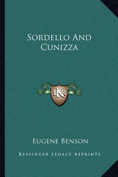 portada sordello and cunizza (en Inglés)