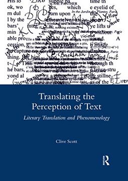 portada Translating the Perception of Text: Literary Translation and Phenomenology (Legenda Main) (en Inglés)