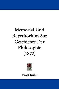 portada memorial und repetitorium zur geschichte der philosophie (1872) (in English)