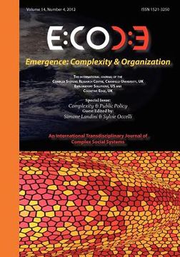 portada emergence: complexity & organization (14.4) - complexity & public policy