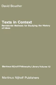 portada texts in context: revisionist methods for studying the history of ideas (en Inglés)