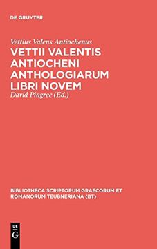 portada Vettii Valentis Antiocheni Anthologiarum Libri Novem 