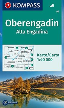 portada Kompass Wanderkarte 99 Oberengadin / Alta Engadina 1: 40. 000 (en Alemán)