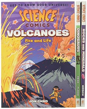 portada Science Comics Boxed Set: Volcanoes, Dinosaurs, and Rocks and Minerals (Science Comics, 1) (en Inglés)