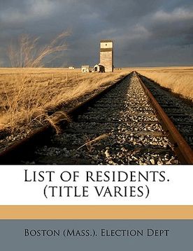 portada list of residents. (title varies) volume 14