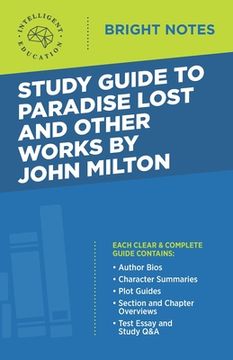 portada Study Guide to Paradise Lost and Other Works by John Milton (en Inglés)