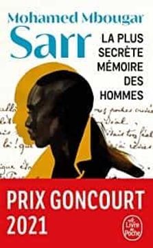 portada La Plus Secrète Memoire des Hommes (in French)